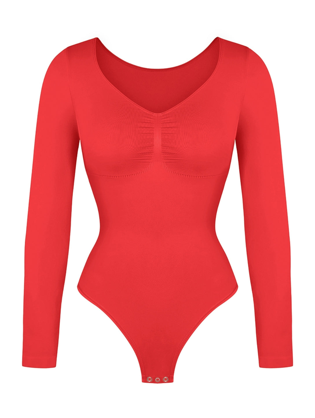 Long Sleeve Ruched Bodysuit - HeyShape