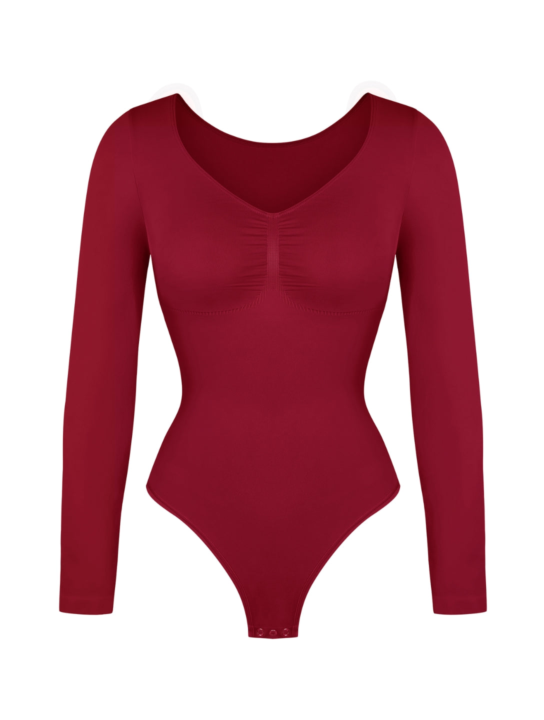Long Sleeve Ruched Bodysuit - HeyShape