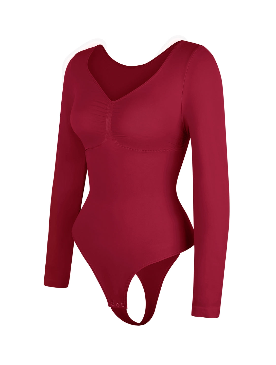 Long Sleeve Ruched Bodysuit - HeyShape