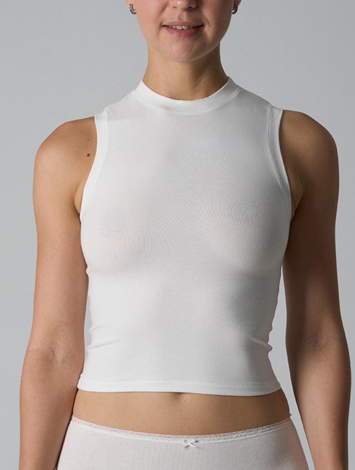 Cotton High Neck Top - HeyShape