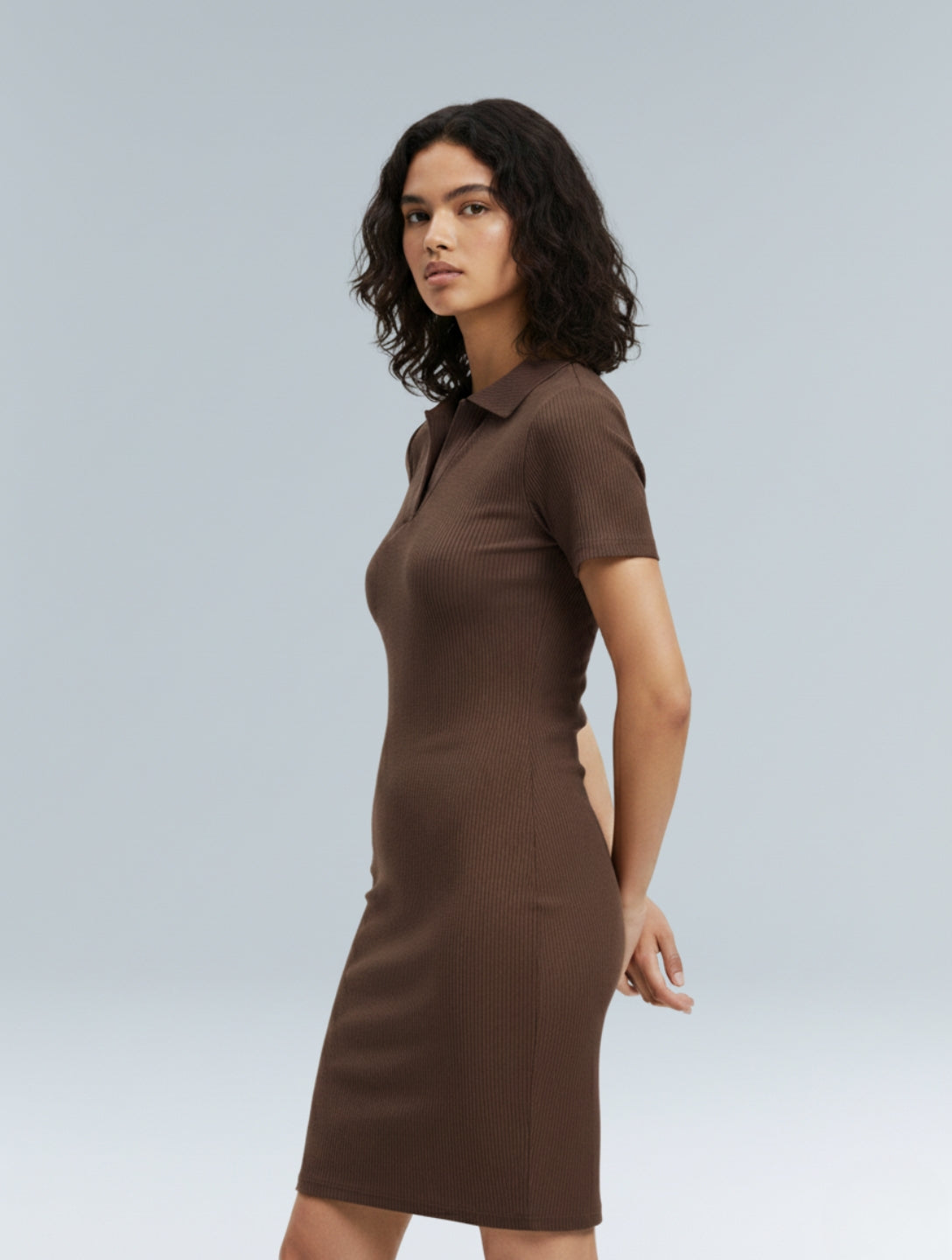 Ribbed Bodycon Mini Dress - HeyShape