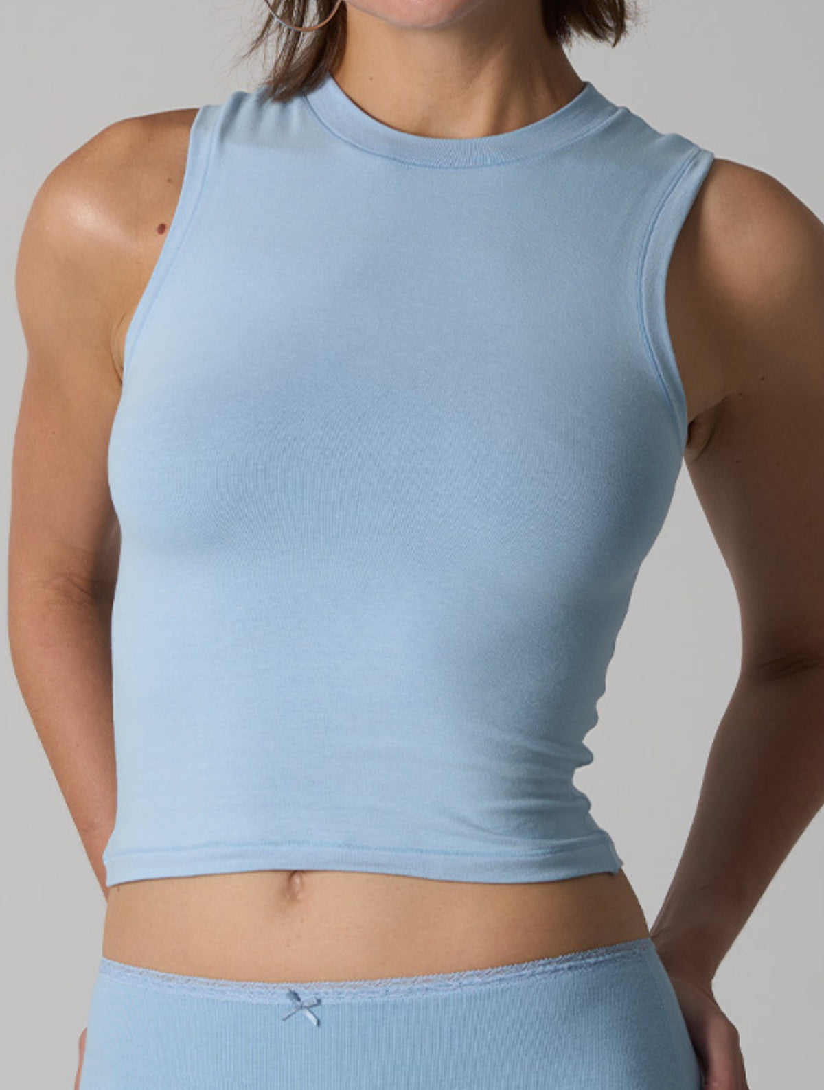 Cotton High Neck Top - HeyShape