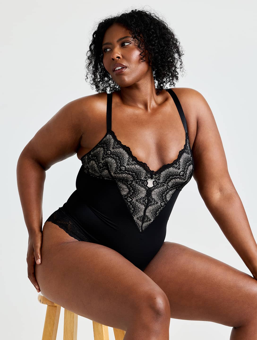 Half Laced Bodysuit - HeyShape