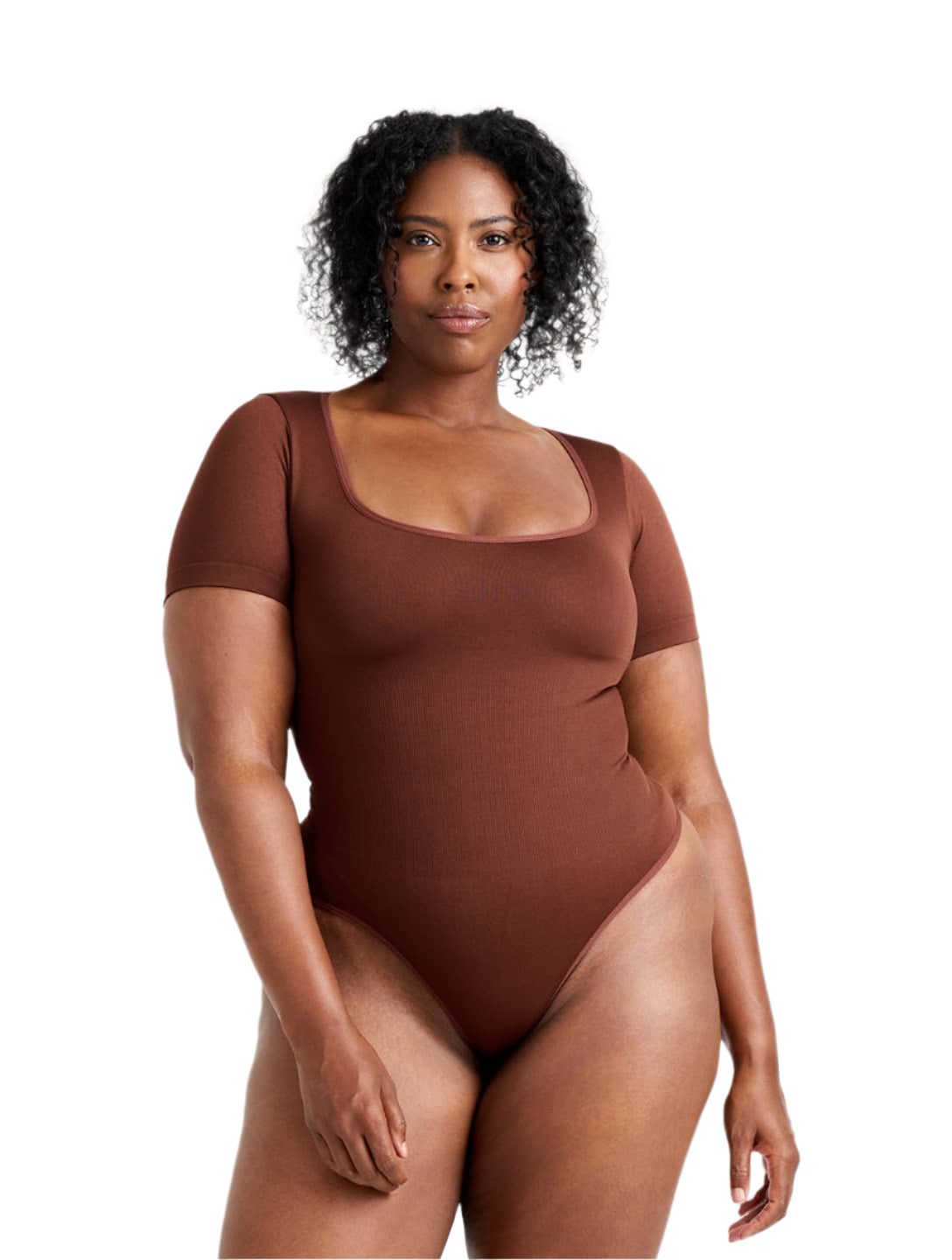 Square Neck Thong Bodysuit - HeyShape