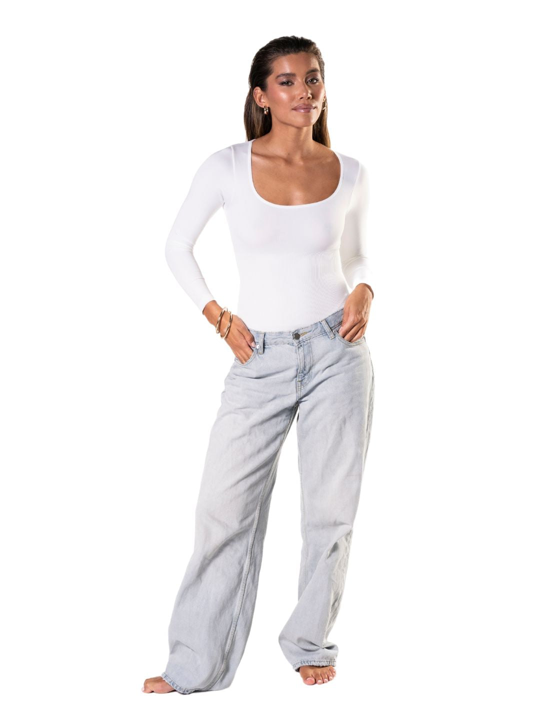 Long Sleeve Thong Bodysuit - HeyShape