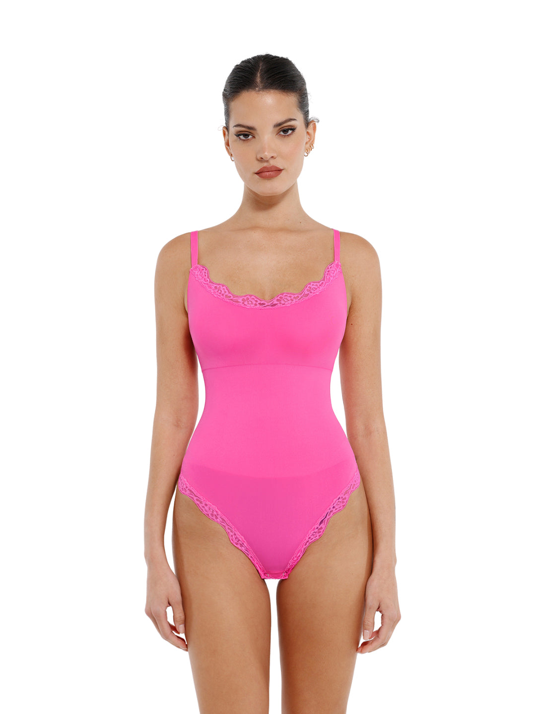 Seamless Laced Thong Bodysuit - HeyShape