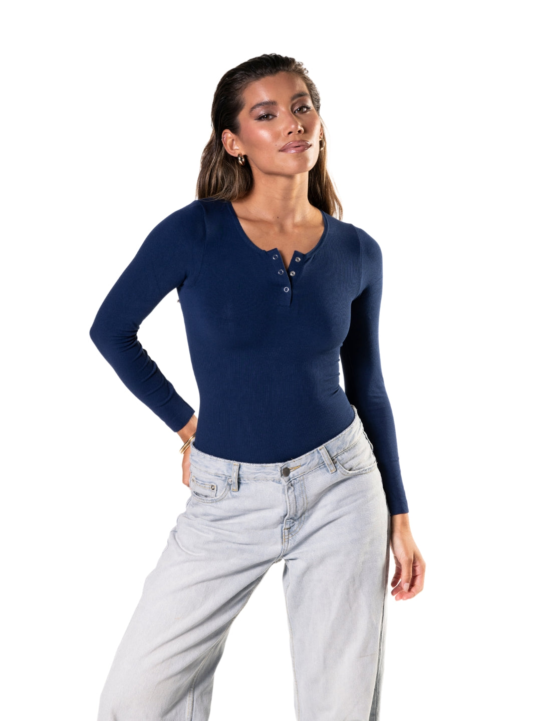 Seamless Long Sleeve Thong Bodysuit - HeyShape