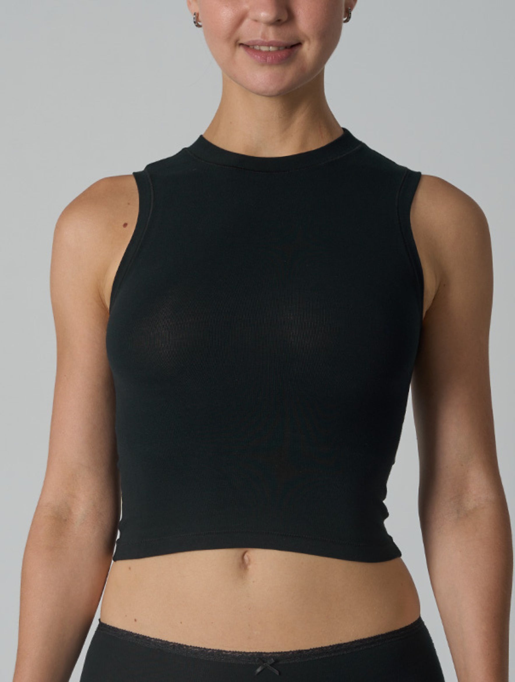 Cotton High Neck Top