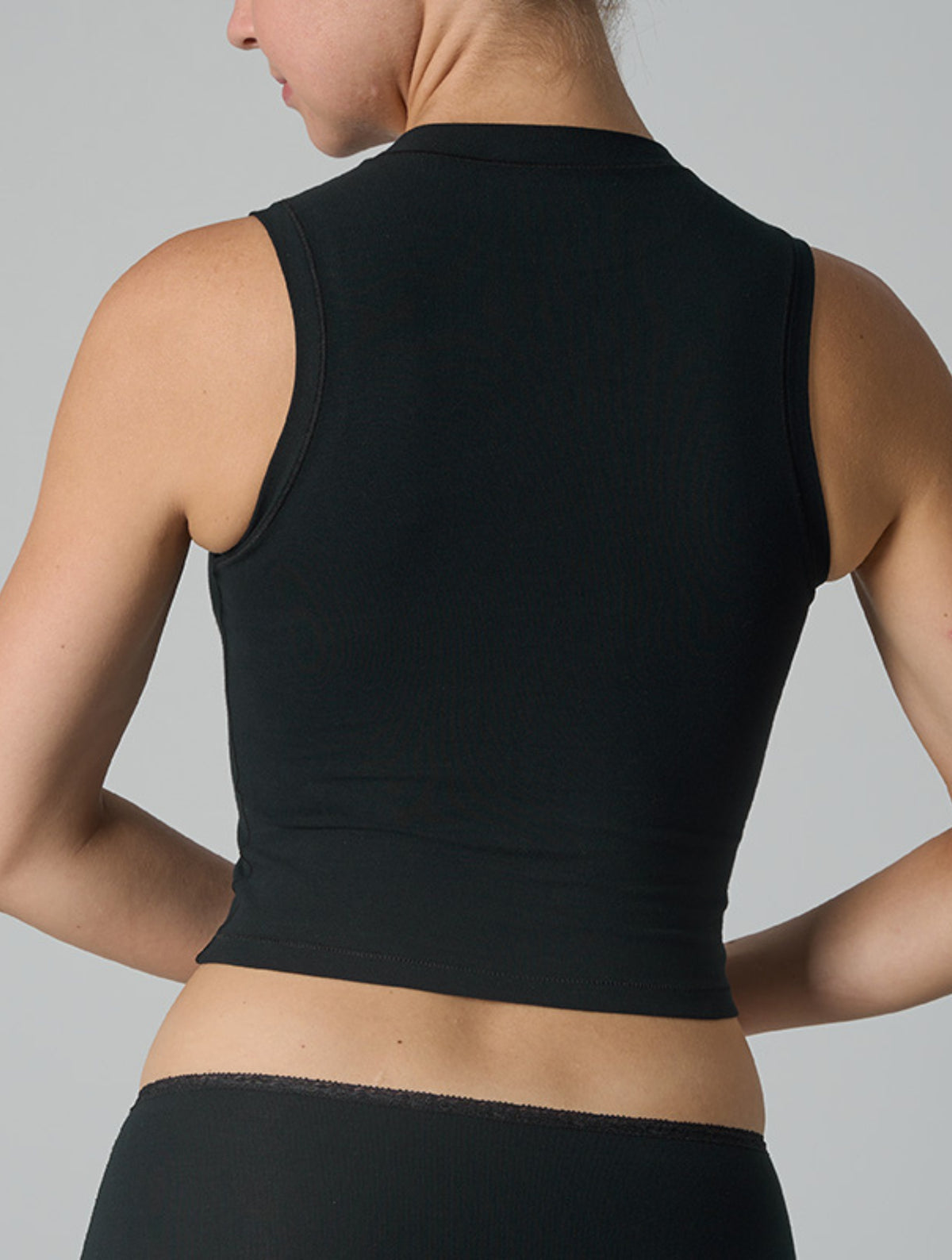 Cotton High Neck Top - HeyShape