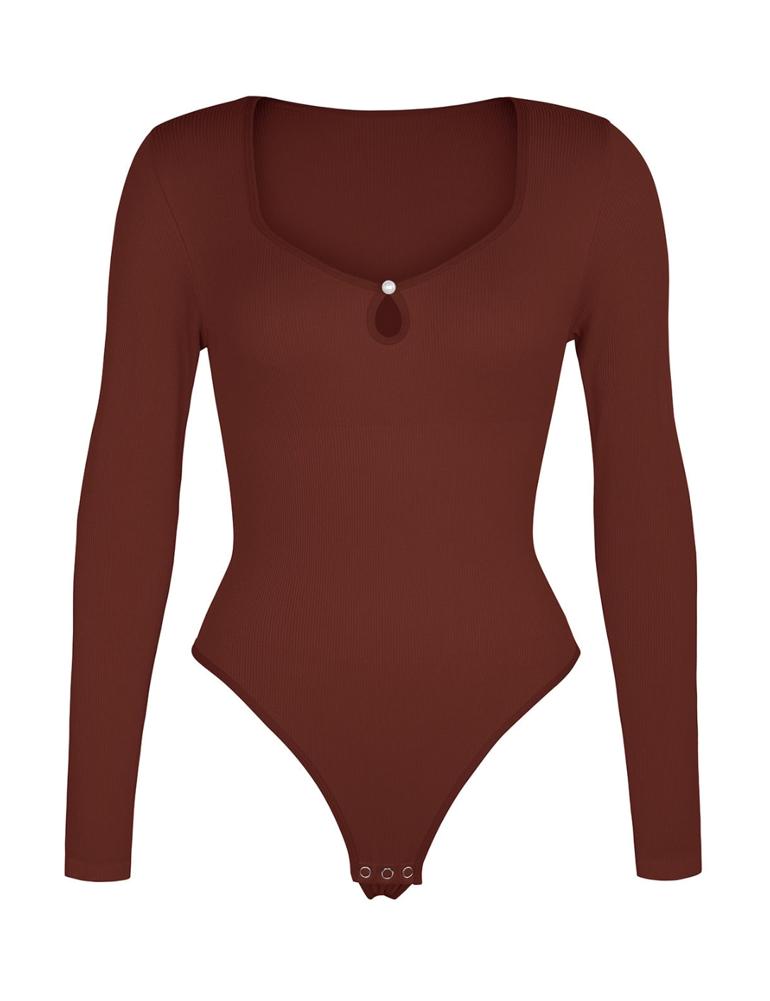 Hollow Scoop Neck Thong Bodysuit - HeyShape