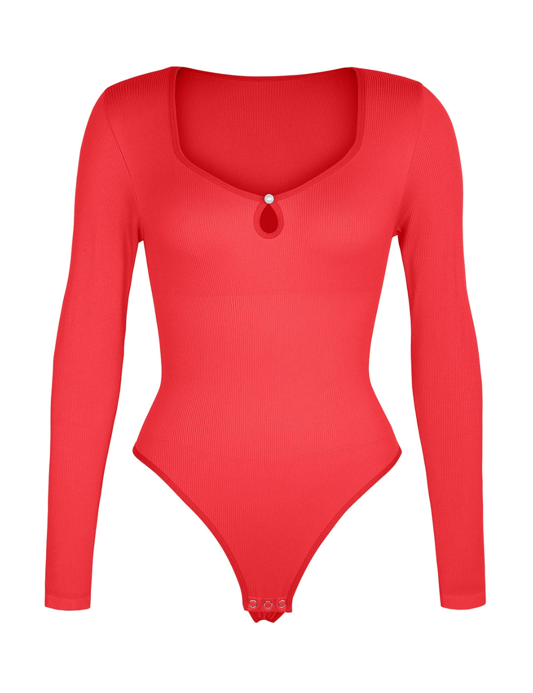Hollow Scoop Neck Thong Bodysuit - HeyShape