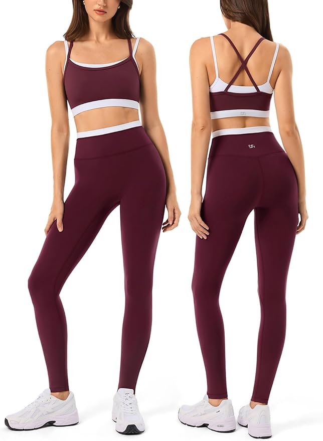 High Waisted Seamless Leggings & Double Layer Sports Bra