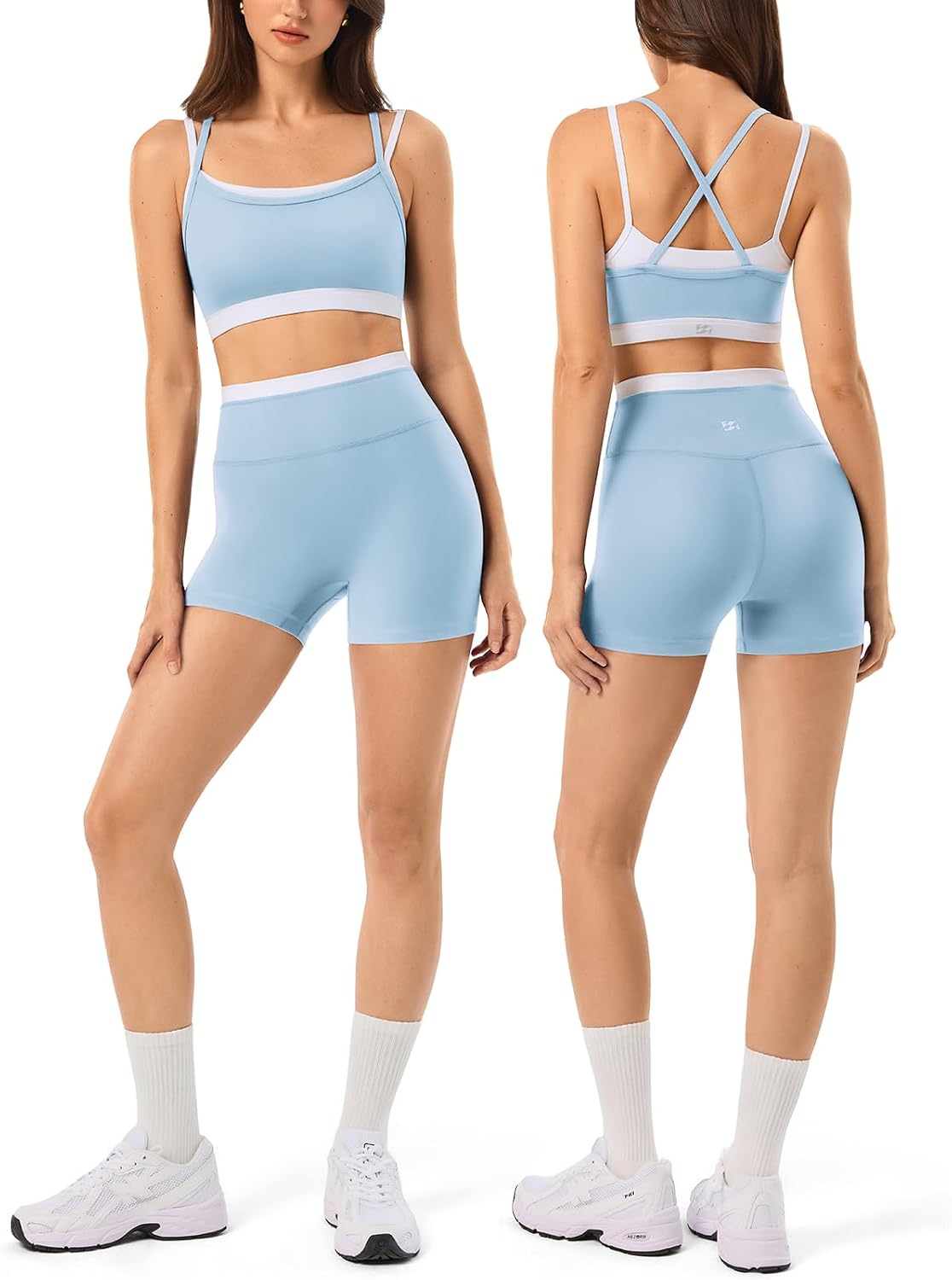 High Waisted Seamless Leggings & Double Layer Sports Bra