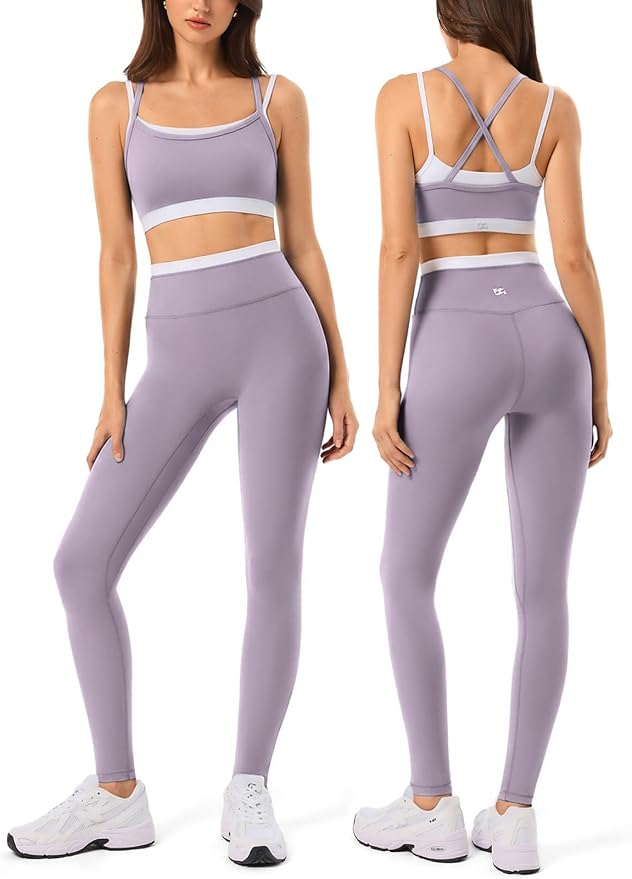 High Waisted Seamless Leggings & Double Layer Sports Bra