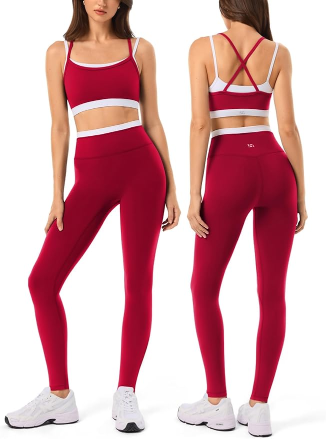 High Waisted Seamless Leggings & Double Layer Sports Bra