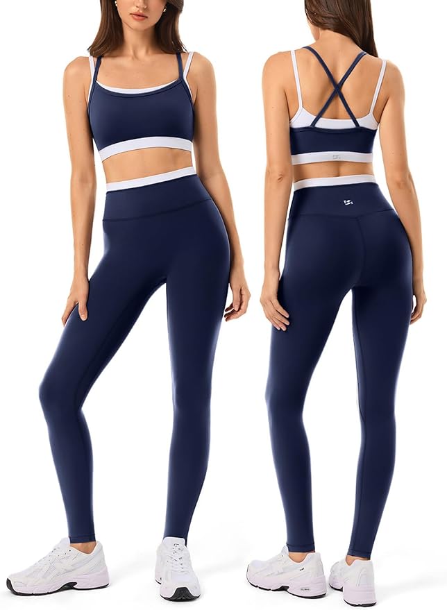 High Waisted Seamless Leggings & Double Layer Sports Bra