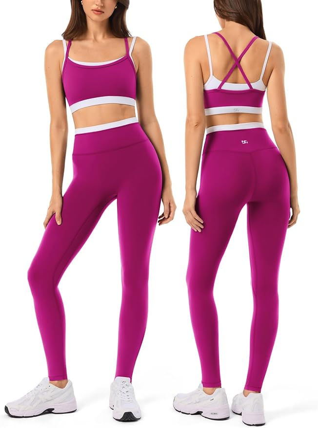 High Waisted Seamless Leggings & Double Layer Sports Bra