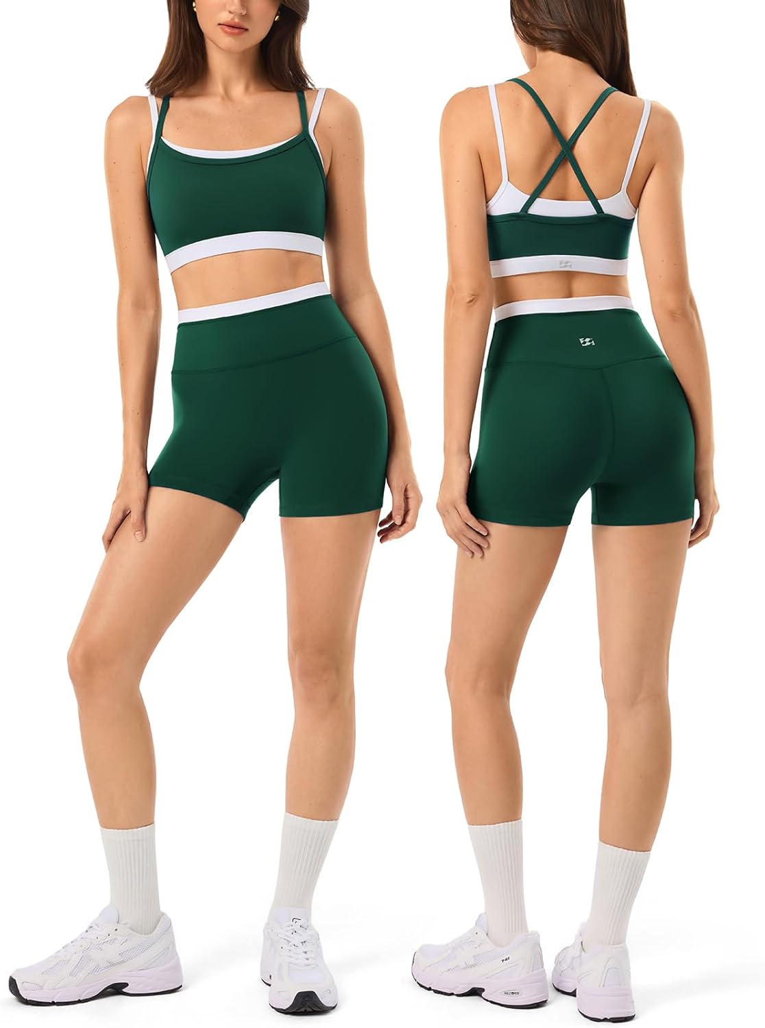 High Waisted Seamless Leggings & Double Layer Sports Bra