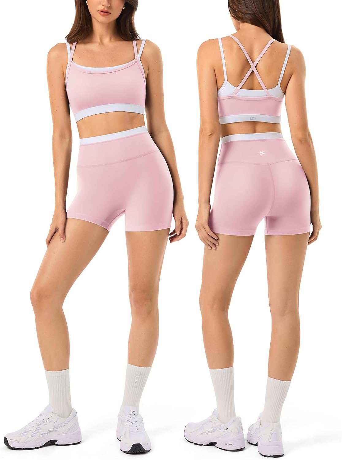 High Waisted Seamless Leggings & Double Layer Sports Bra