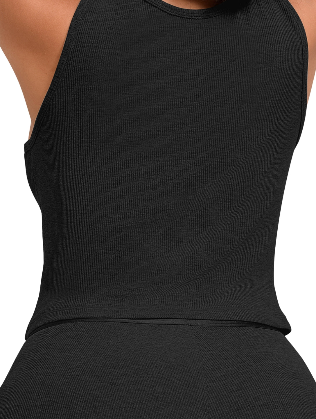 Square Neck Ribbed Tank - HeyShape