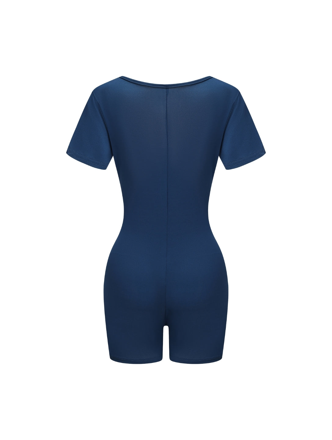 Jumpsuit met vierkante hals en korte mouwen