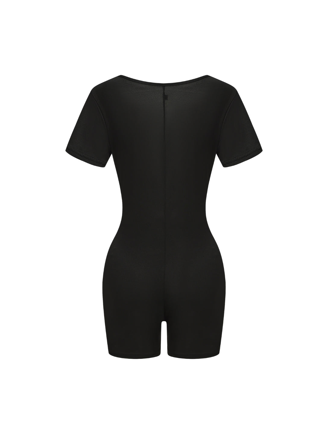 Square Neck Short Sleeve Jumpsuit - HeyShape