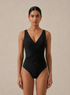 Maillot de bain une pièce à col V profond Shapewear