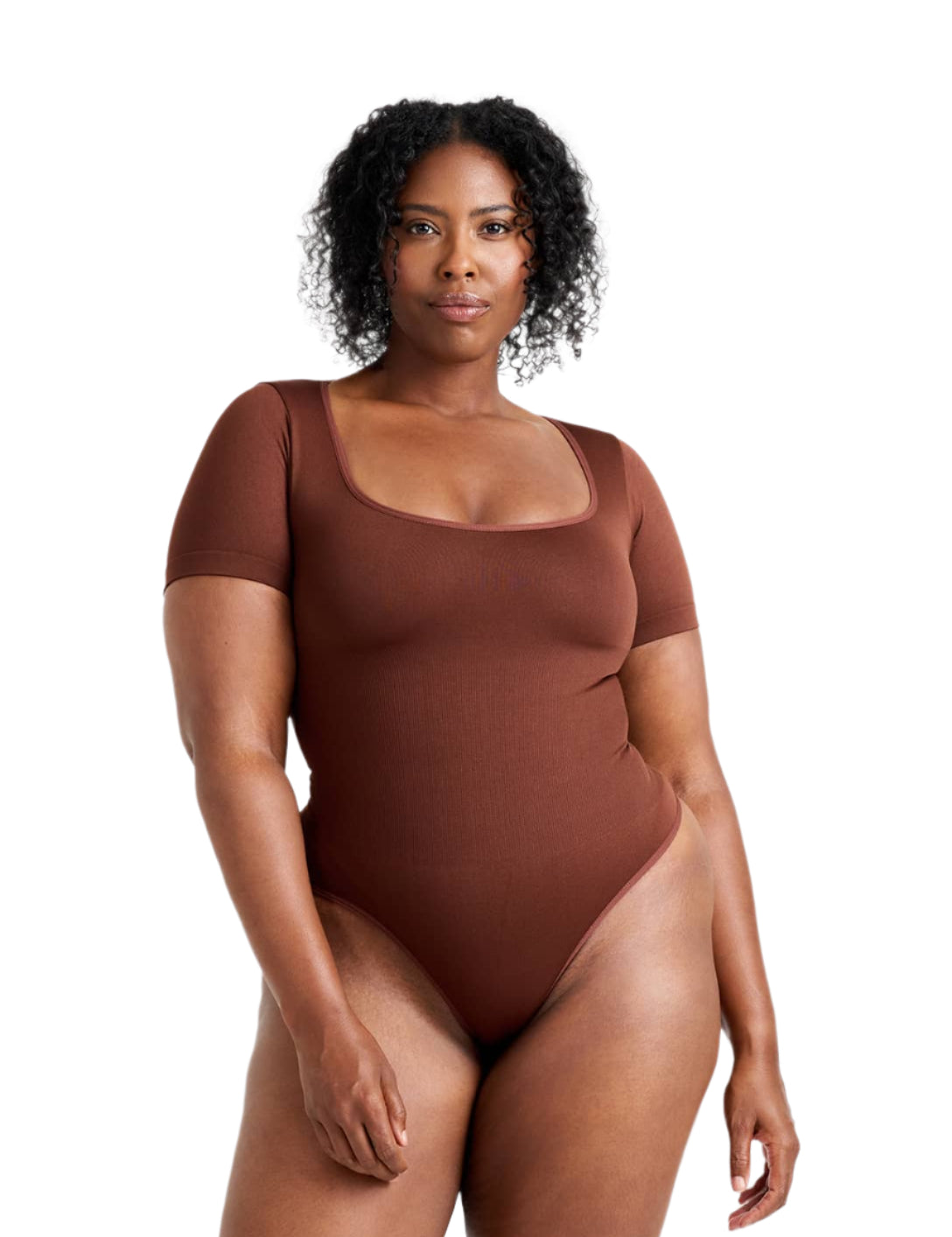 Square Neck Thong Bodysuit - HeyShape