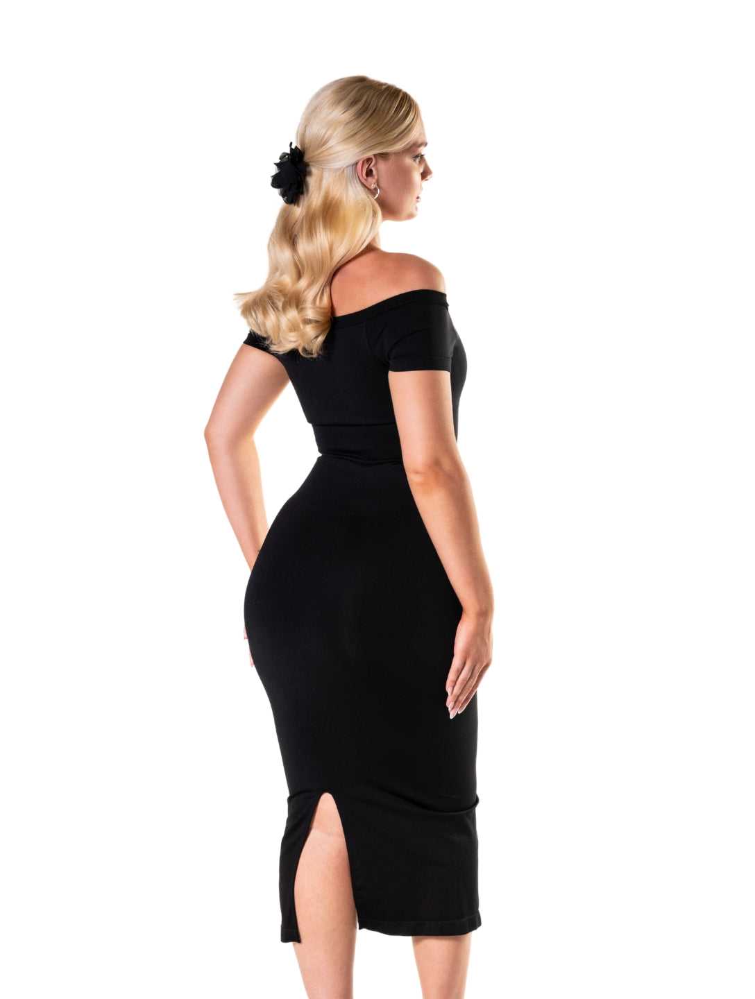 Schulterfreies Shapewear-Split-Kleid