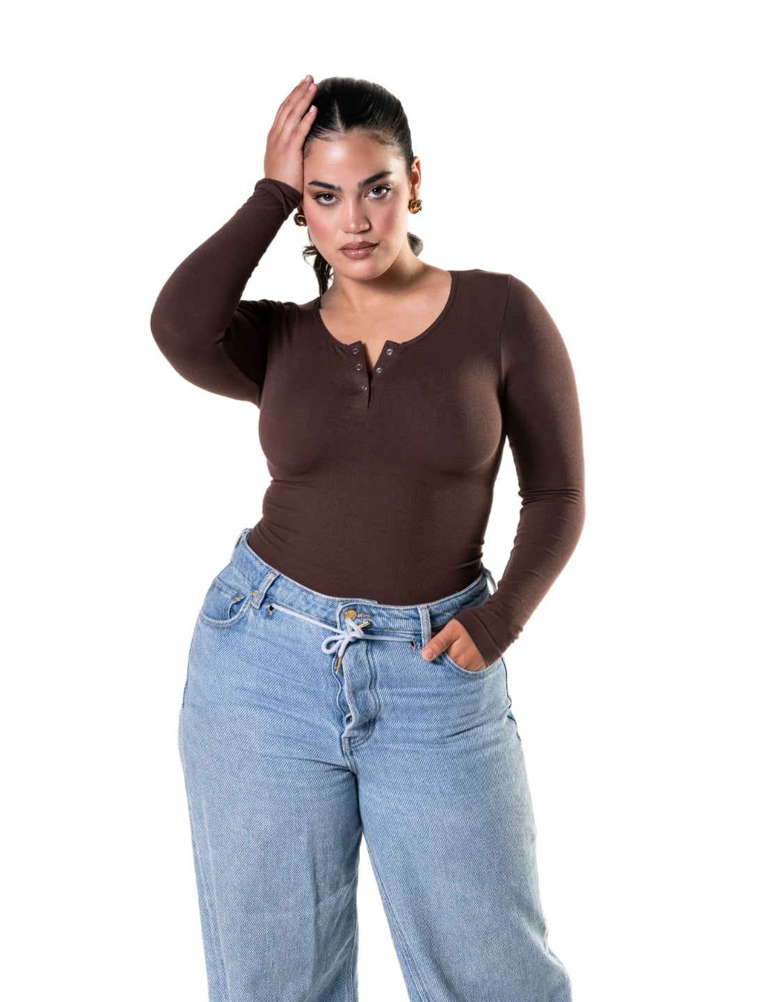 Seamless Long Sleeve Thong Bodysuit - HeyShape