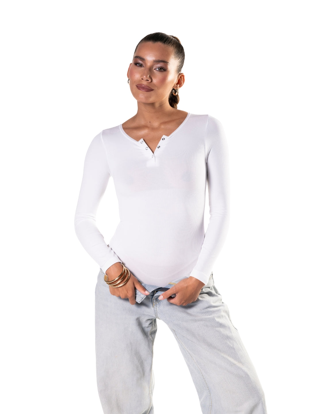 Seamless Long Sleeve Thong Bodysuit