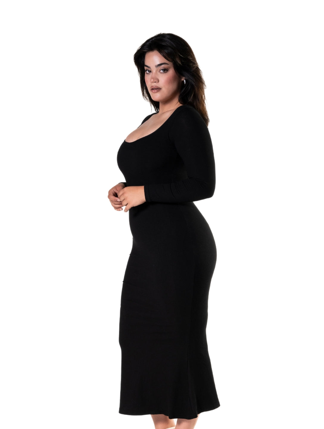 Shapewear langærmet kjole