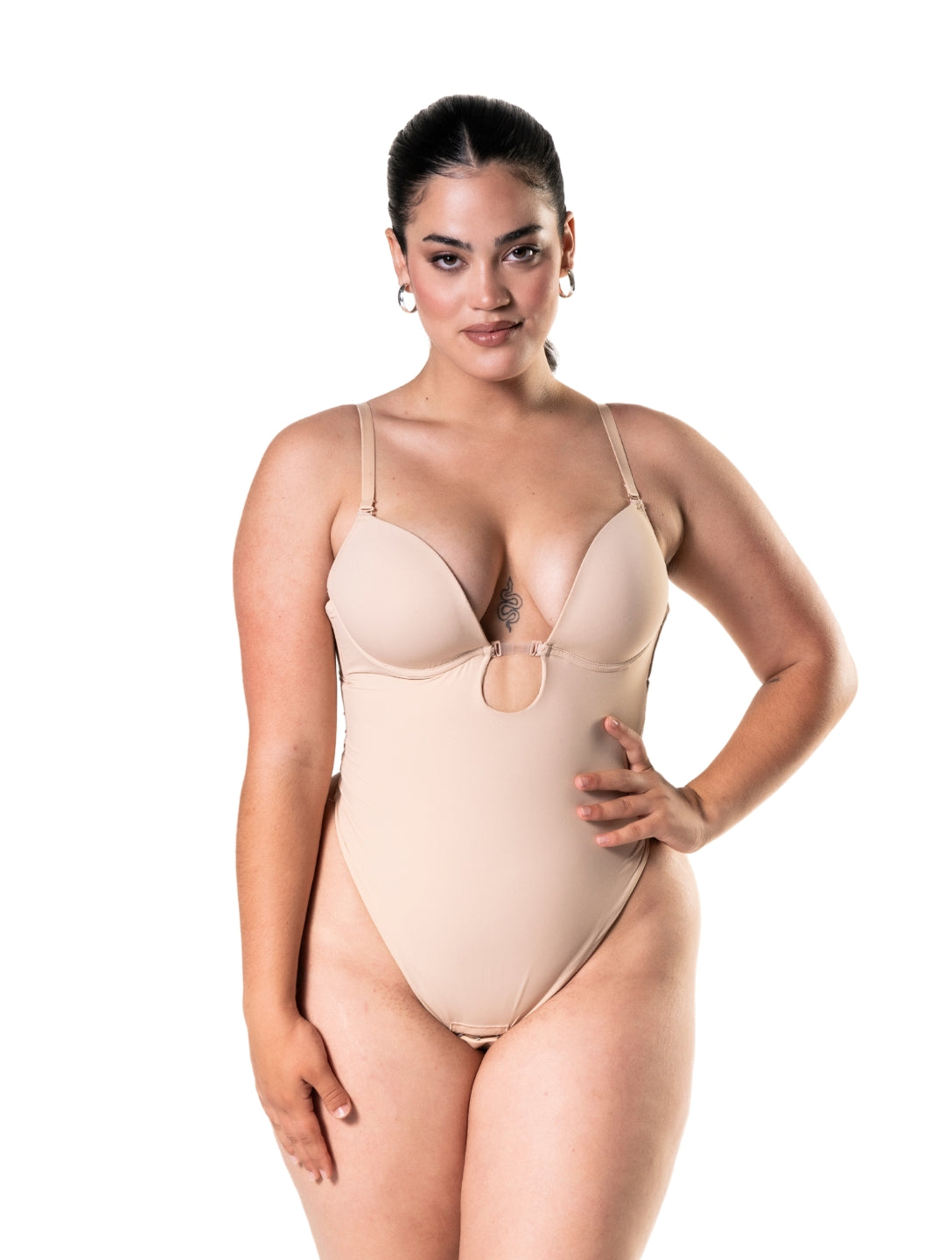 Plunge Shapewear String Bodysuit